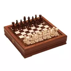 Шахматы каменные Европейские 43х43 см (3,50") (Красное дерево)