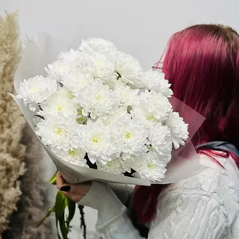 WISTERIA Букет из белоснежных хризантем