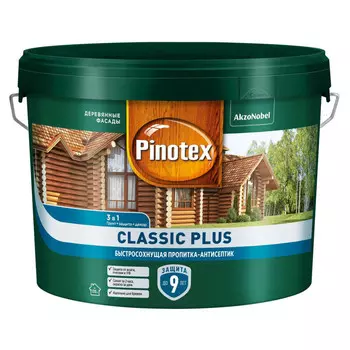 средство деревозащитное PINOTEX Classic Plus 9л ель натуральная, арт.5727948