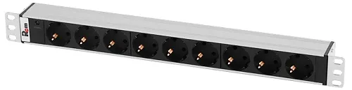 Блок розеток 19, 9 розеток ЦМО R-10-9S-I-440-Z Rem-10 без шнура с инд.,Sсhuko, вход IEC 60320 C14, 10A, алюм.