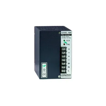 Блок питания OSNOVO PS-12120/I промышленный. DC12V, 10A (120W). Диапазон входных напряжений: AC100-240V. КПД: 80%. Регулировка выходного напряжения в