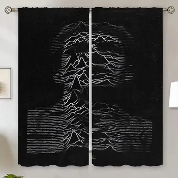 Joy Division Unknown Pleasures Шторы для гостиной 2 шт. Бесплатная доставка Жалюзи для дома и декора Щупальца Перегородка W50xH70cmx2pcs-CL