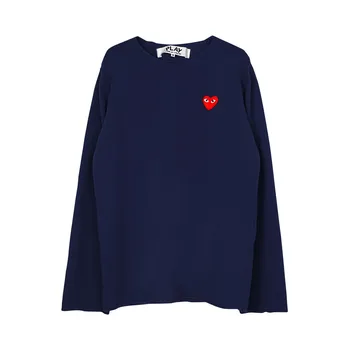 Пуловер с V-образным вырезом Comme des Garons PLAY темно-синий