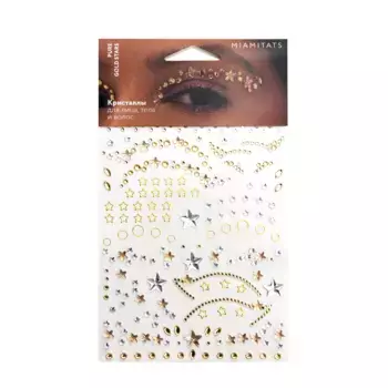 MIAMITATS Кристаллы на клейком слое / CRYSTAL Pure gold stars 1 шт