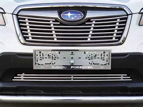 Решетка радиатора верхняя 12 мм Компания ТСС SUBFOR18-15 Subaru Forester (SK) 2018-