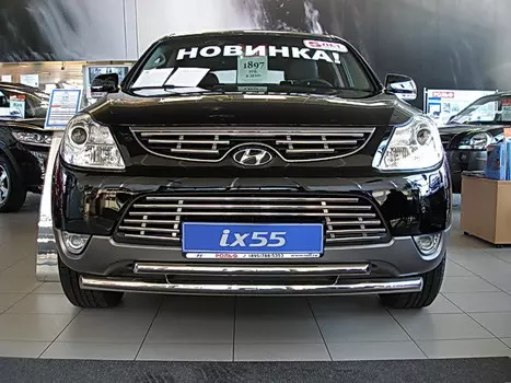 Решетка радиатора верхняя 16 мм Компания ТСС HYUNIX55-08 Hyundai ix55 2009 - 2013
