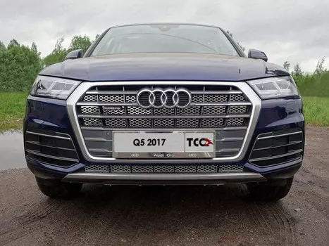 Решетка радиатора верхняя (лист) (без пневмоподвески) Компания ТСС AUDIQ517-02 Audi Q5 2017-