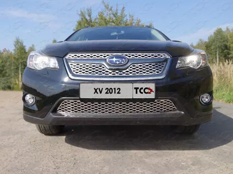 Решетка радиатора верхняя (лист) (к-т 2 шт.) Компания ТСС SUBXV12-08 Subaru XV 2012 - 2016
