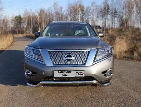 Решетка радиатора верхняя (лист) Компания ТСС NISPAT14-08 Nissan Pathfinder 2014-