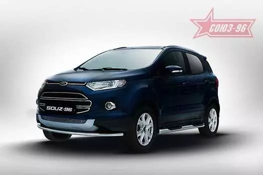 Решетка в бампер 10 мм - хромированные заглушки Souz-96 FECO.97.2898 Ford EcoSport (1G) 2014-