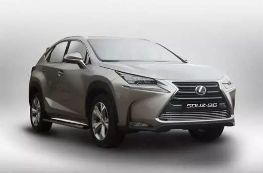 Решетка в бампер 10 мм - хромированные заглушки Souz-96 LENX.97.2891 Lexus NX 2014-
