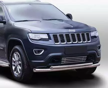 Решетка в бампер 16 мм - хромированные заглушки Souz-96 JEGC.97.2844 JEEP Grand Cherokee (4G) WK2 рест. 2013-