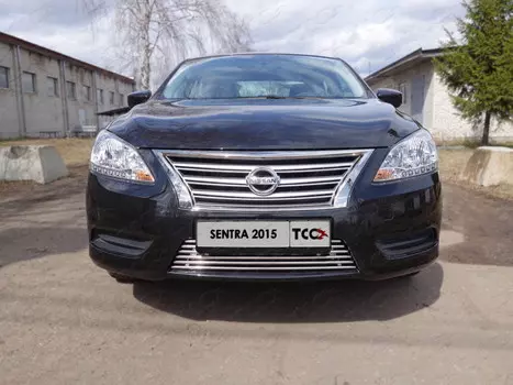 Решетка радиатора 12 мм Компания ТСС NISSEN15-02 Nissan Sentra 2014 - 2016