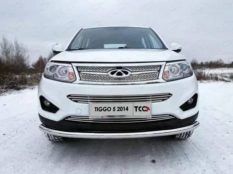 Решетка радиатора нижняя 12 мм Компания ТСС CHERTIG514-07 Chery Tiggo 5 2014 - 2016