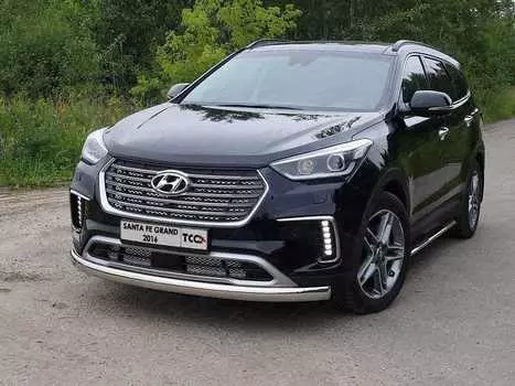 Решетка радиатора нижняя (лист) Компания ТСС для Hyundai Grand Santa Fe (3G) рест. 2015-, (4G) 2018-, рест. 2020-