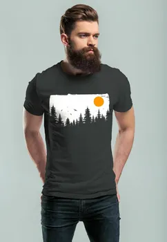 Принт на футболке Herren T-Shirt Wald Bume Outdoor Adventure Abenteuer Natur-Liebhaber Fashion Streetstyle Neverless® Neverless, антрацит