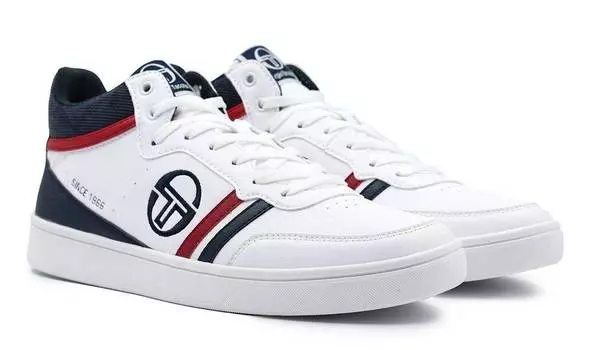 Женские высокие кеды Sergio Tacchini (Retro Basket STM124020), белые