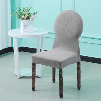 Утолщенная круглая спинка для обеденного стола, чехол для стула, универсальный изогнутый чехол для стула, чехол для сиденья, эластичная сила 42*38*38cm