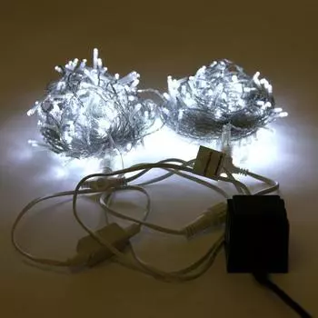 Светодиодная гирлянда Луч 2х25м 50м 500LED холодный белый с мерцанием 08-1569