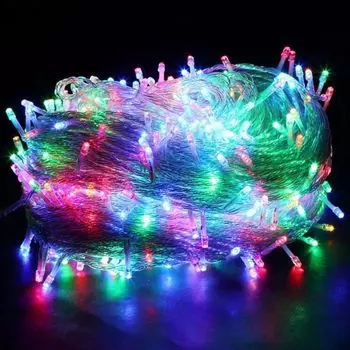 Светодиодная гирлянда Нить 10м 100LED разноцветная с мерцанием 08-1557