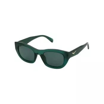 Солнцезащитные очки женские Zadig&Voltaire SZV408 Shiny Transp. Bottle Green (2SZV4085106HQ)