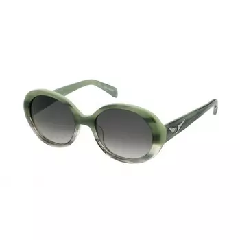 Солнцезащитные очки Женские ZADIG&VOLTAIRE SZV338 SHINY STRIPED GREENZIV-2SZV3385509N6