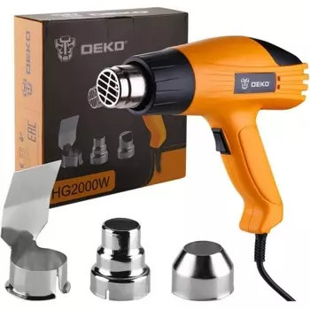 Строительный фен DEKO HG2000W, 2000Вт, 2 скорости, защита от перегрева