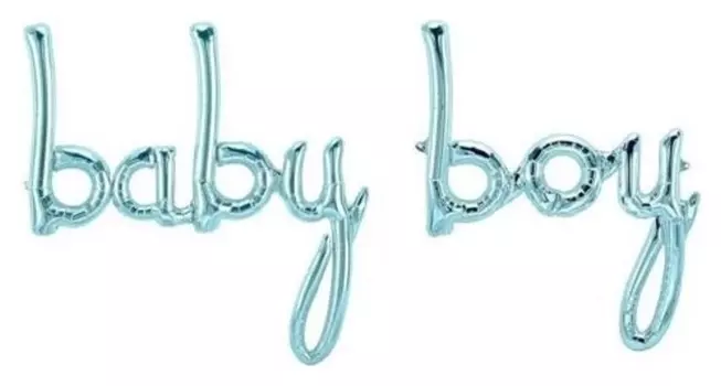 Шар фольгированный 16 Baby Boy, мини-надпись, цвет голубой