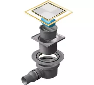 Душевой трап Pestan Confluo Standard 10х10 White Glass Gold (13000175)