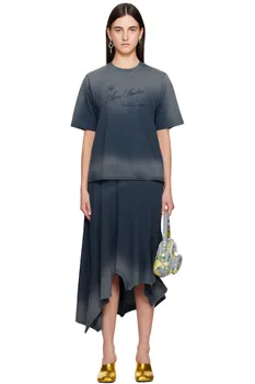Многослойное миди-платье Acne Studios, синий