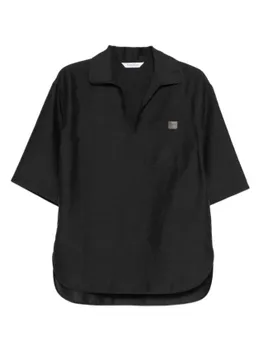 Рубашка с коротким рукавом Max Mara, серый