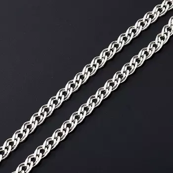 Цепь полновесная нонна 55 см (серебро 925 пр. родир. бел.)
