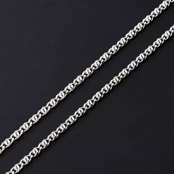 Цепь полновесная птичий глаз 60 см (серебро 925 пр. родир. бел.)