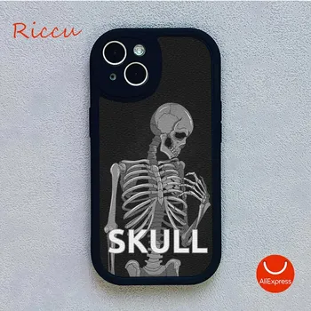 Чехол для телефона Grim Reaper Skull Skeleton Moblie для Iphone 15 promax 12 13 pro 14 Pro mini plus, защитные черные чехлы из овечьей кожи iphone 15 plus
