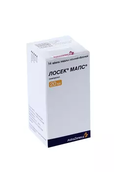 Лосек МАПС 20 мг, 14 шт, таблетки покрытые пленочной оболочкой