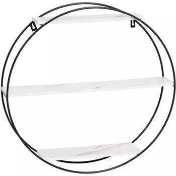 Полка Luna черная белый мрамор УТ000036378 Stool Group