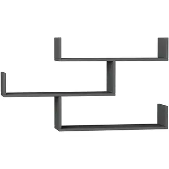 Полка Прямая TIBET BOOKCASE (Дерево/Темно-серый) LEVE