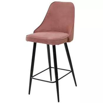 Полубарный стул РОЗОВЫЙ #15, велюр/ черный каркас (H=68cm) M-City NEPAL-PB 461MC03830