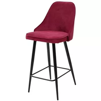 Полубарный стул NEPAL-PB ВИННЫЙ #16, велюр/ черный каркас (H=68cm) (M-City)