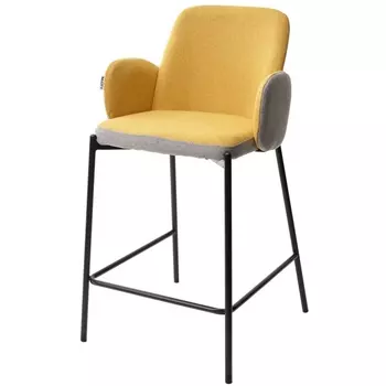 Полубарный стул (H=65cm) VF106 желтый / VF120 серый M-City NYX 628M03420