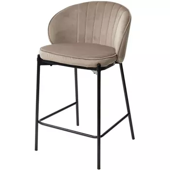 Полубарный стул WENDY BLUVEL-40 BEIGE (H=65), велюр (M-City)
