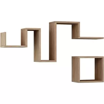 Полка фигурная FOLLOW SHELF LEVE (ЛДСП/Дуб) арт.LEV00888