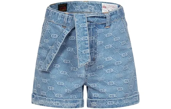 Джинсовые шорты женские джинсовые синие по всей земле Evisu