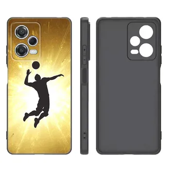 Волейбольный спортивный черный силиконовый чехол для телефона Xiaomi Redmi Note 9 10 11 11S 11T 12 13 Pro 5G Plus 9S 10S 12S Redmi Note 10S