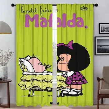 Mafaldas Элегантные шторы для гостиной, шторы для окон, украшения на Хэллоуин, тюль для спальни, перегородки, кухни W50xH70cmx2pcs-CL
