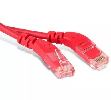 Патч-корд UTP кат.5e, 5м, RJ45-RJ45, красный, LSZH, Hyperline (PC-APM-UTP-RJ45/L45-RJ45/R45-C5e-5M-LSZH-RD)