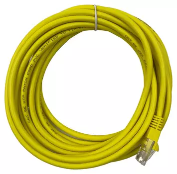 Патч-корд UTP кат.5e, 5м, RJ45-RJ45, желтый, CCA, Buro (1645935)