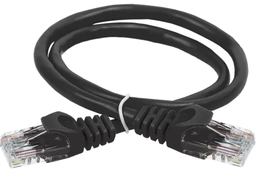 Патч-корд UTP кат.6, 2м, RJ45-RJ45, черный, LSZH, ITK (PC09-C6UL-2M)