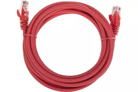 Патч-корд UTP кат.6, 3 м, RJ45-RJ45, красный, CU, LSZH, REXANT (02-0293-3)