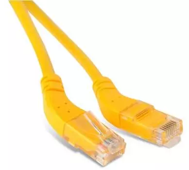 Патч-корд UTP кат.6, 5м, RJ45-RJ45, желтый, LSZH, Hyperline (PC-APM-UTP-RJ45/L45-RJ45/L45-C6-5M-LSZH-YL)